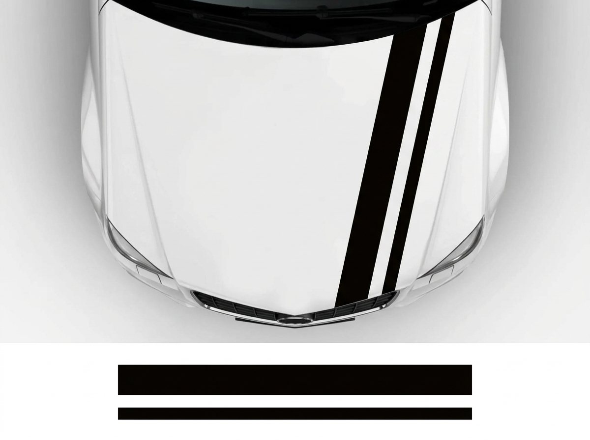Universal Racing Stripe Vinyl Decal Sticker for Car Hood & Bonnet
