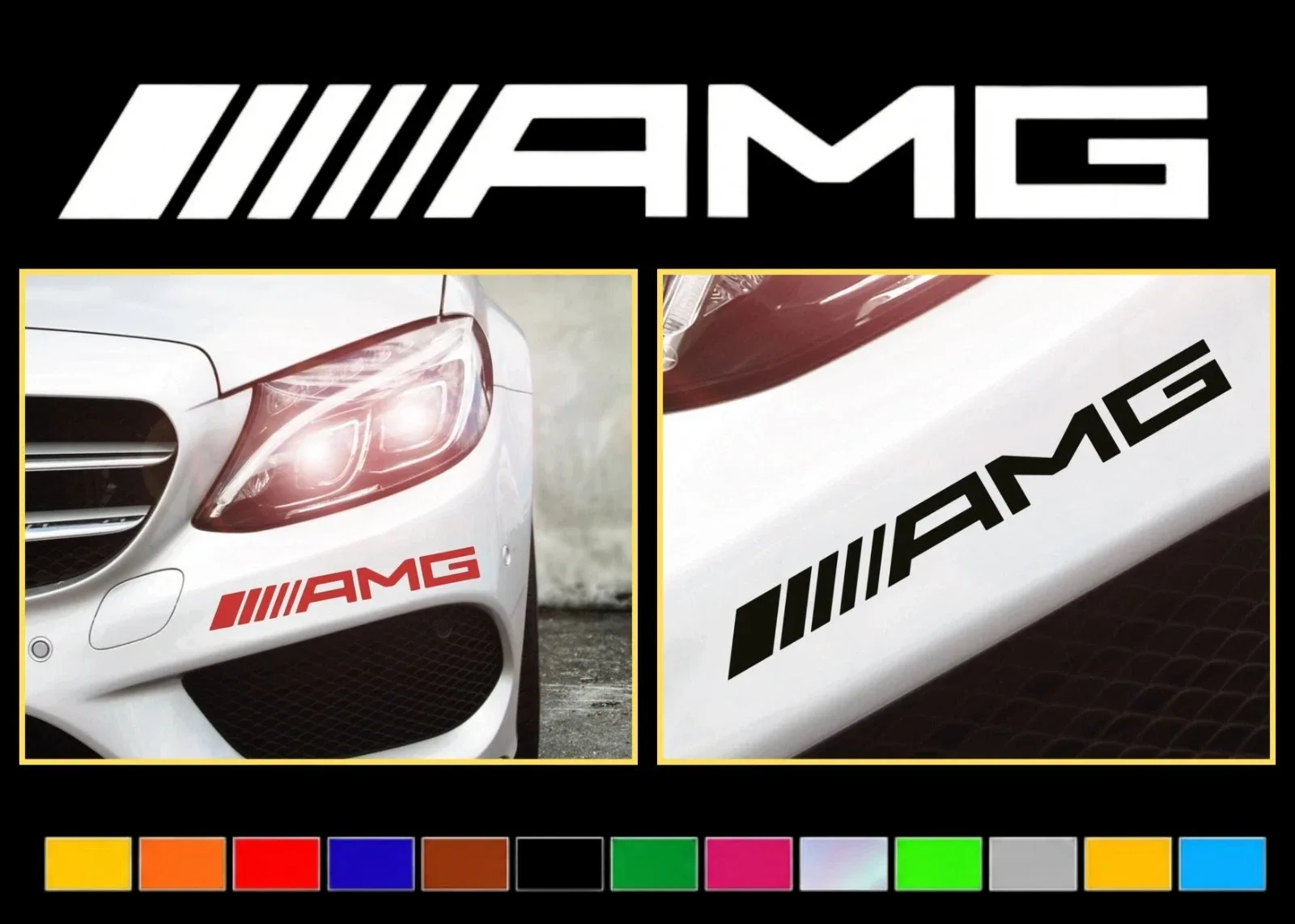 AMG Style Vinyl Decal Sticker for Mercedes-Benz Car Bumper Window Exterior Body Glass Sporty Styling Decor