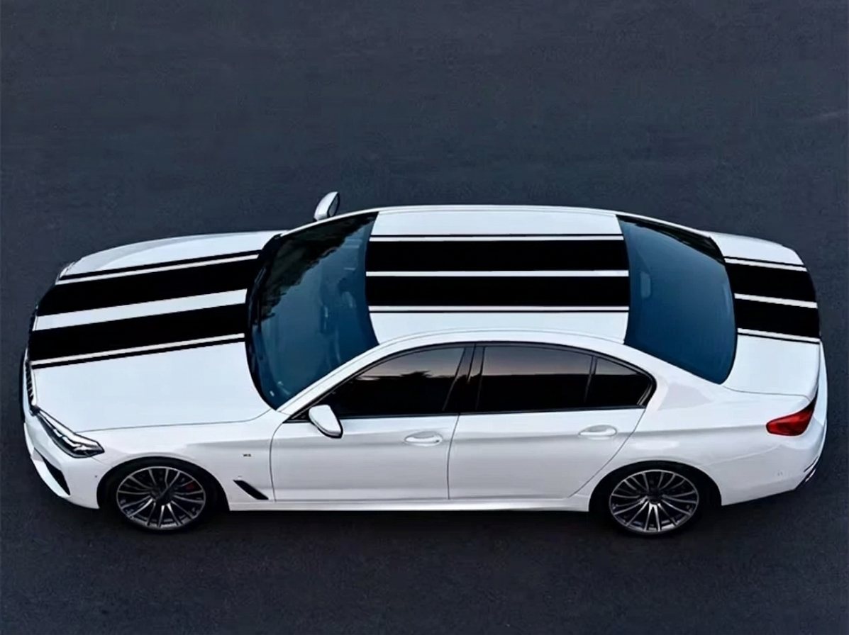 Universal Racing Stripe Vinyl Decal Stickers – Parallel Lines for Car Hood, Roof & Trunk