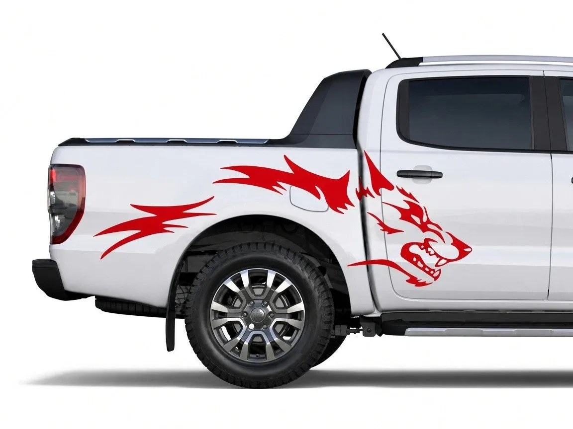Stylish Tribal Wolf Vinyl Decal for Truck – Side Door Graphic Sticker ...