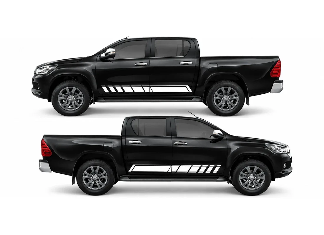 Premium 2PCS Pickup Truck Side Stripe Vinyl Decal Stickers – Racing Style